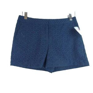 Harve Benard Shorts Women's Size 4 Navy Blue Eyelet Cotton Short Shorts